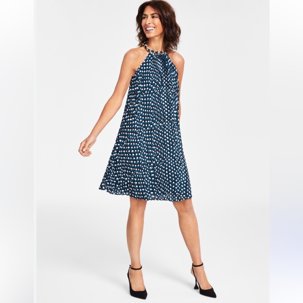 Geometric print INC Halter Dress